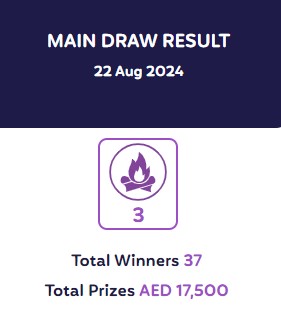 Emirates Draw Pick 1 Results 22-8-2024 